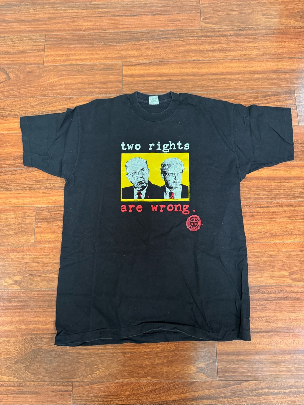1994 Two Rights Are Wrong Vintage T-Shirt – Size XL (Used)